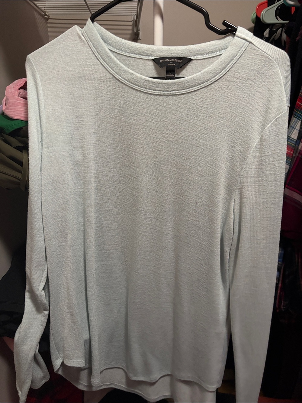 Banana Republic Men’s Pale Blue Long-Sleeve Crewneck